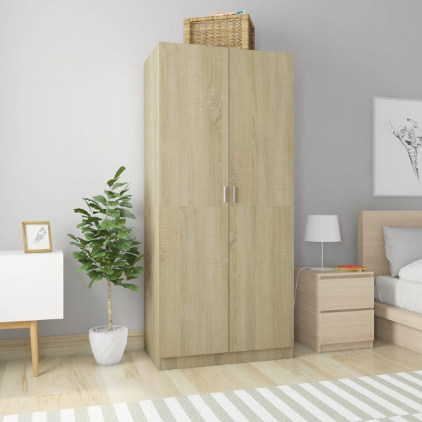 Armario de madera contrachapada color roble Sonoma 90x52x200 cm