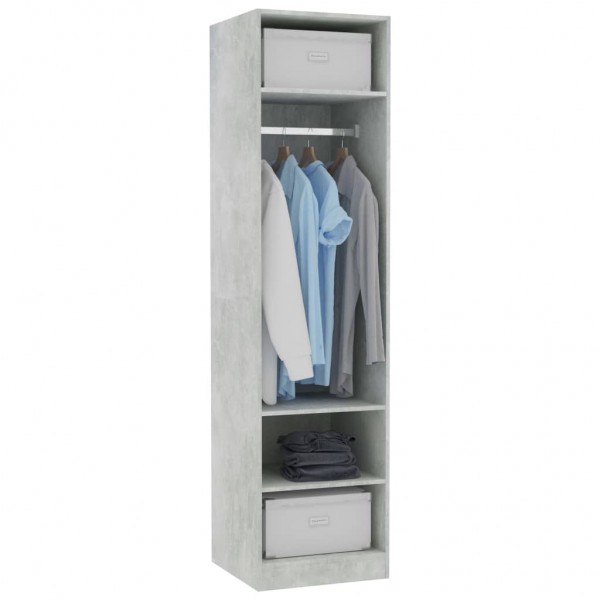 Armario de madera contrachapada gris hormigón 50x50x200 cm