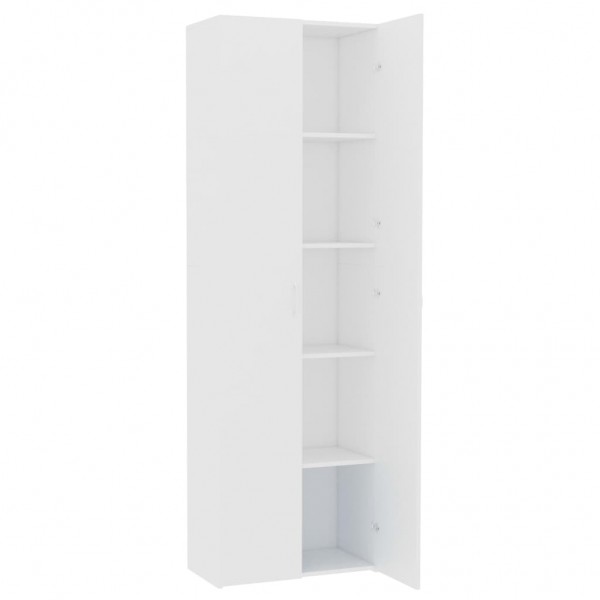 Armario de oficina de madera contrachapada blanco 60x32x190 cm