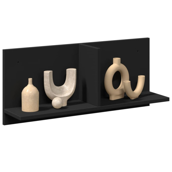 Armario de pared madera de ingeniería negro 70x16.5x30 cm
