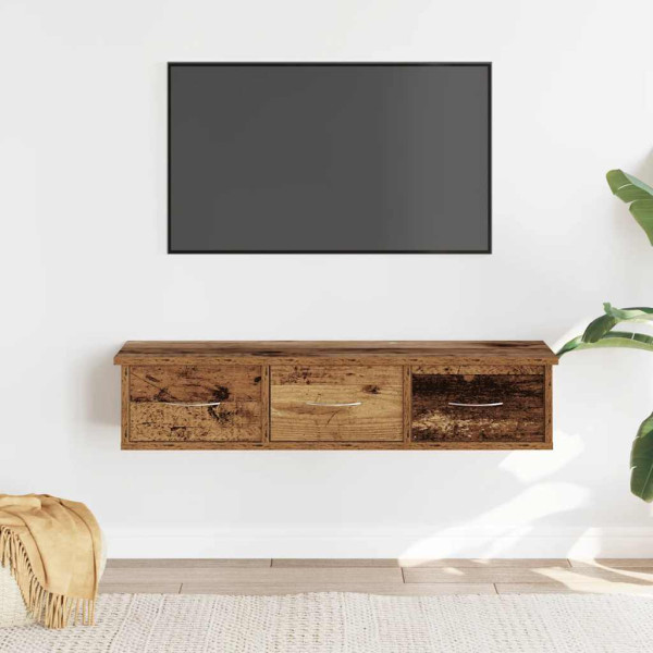 Armario de pared madera ingeniería envejecida 88x26x18.5 cm