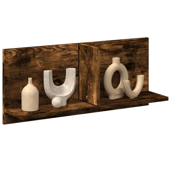 Armario de pared madera ingeniería roble ahumado 70x16.5x30 cm