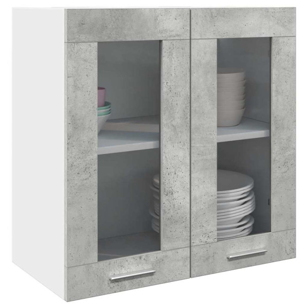 Armario de pared para cocina con puerta cristal gris hormigón