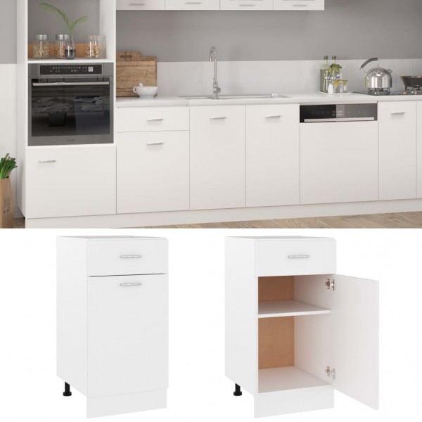 Armario inferior cajón cocina contrachapada blanca 40x46x81.5cm