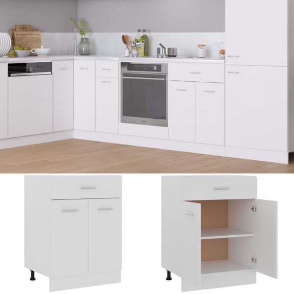 Armario inferior cajón cocina contrachapada blanco 60x46x81.5cm