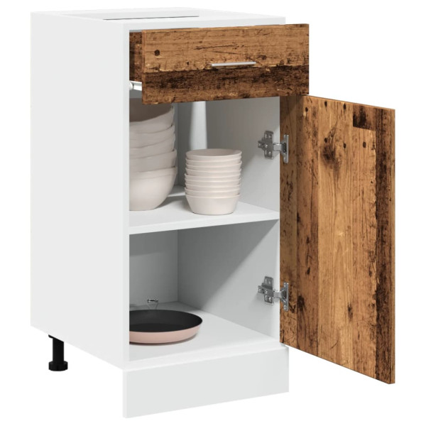 Armario inferior cajón cocina madera envejecida 40x46x81.5cm
