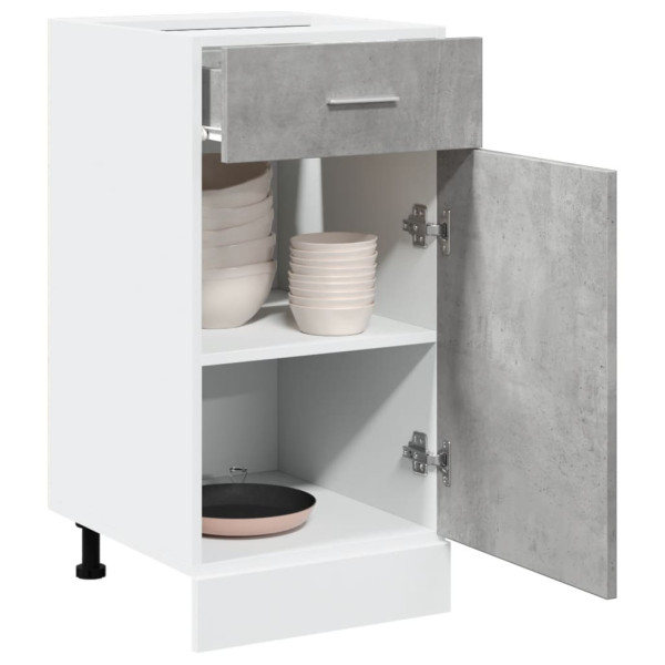 Armario inferior cajón contrachapada gris hormigón 40x46x81.5cm