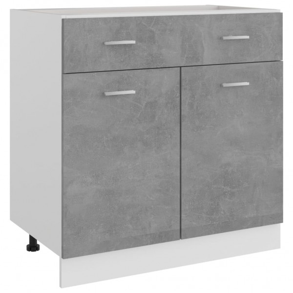 Armario inferior cajón contrachapada gris hormigón 80x46x81.5cm