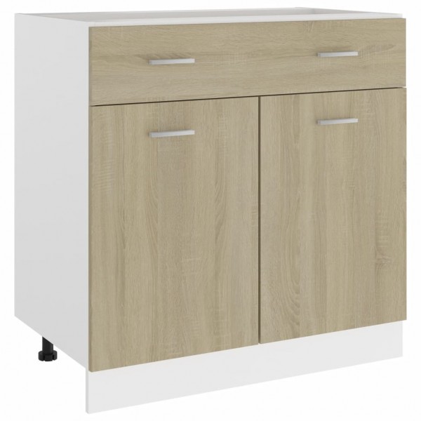 Armario inferior cajón contrachapado color roble 80x46x81.5cm