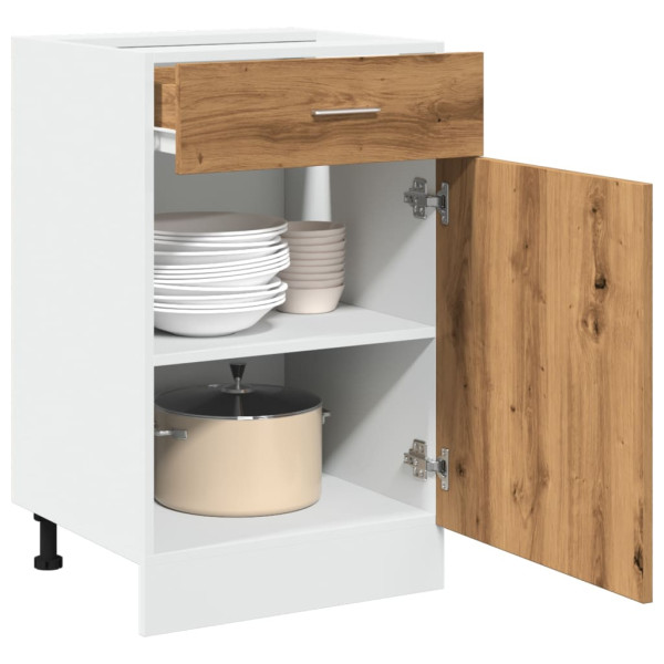 Armario inferior cajón madera roble artisan 50x46x81.5 cm