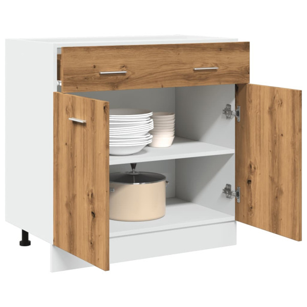 Armario inferior cajón madera roble artisan 80x46x81.5 cm