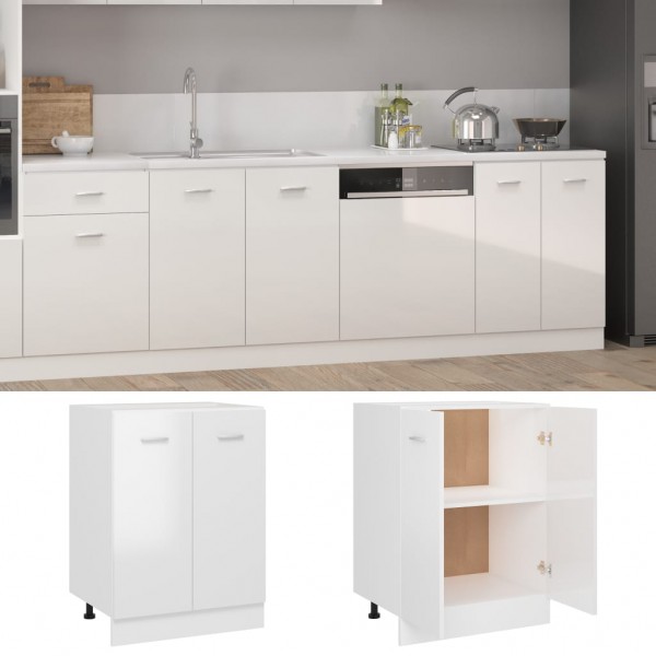 Armario inferior cocina contrachapada blanco 60x46x81.5 cm