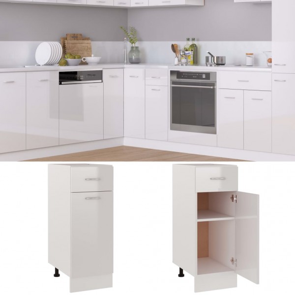Armario inferior contrachapada blanco brillo 30x46x81.5cm