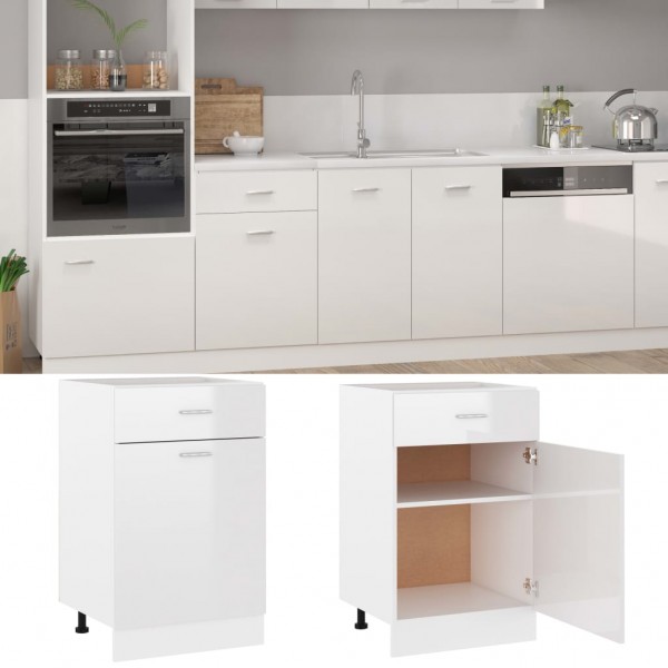 Armario inferior contrachapada blanco brillo 50x46x81.5cm