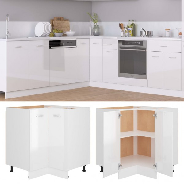 Armario inferior contrachapada blanco brillo 75.5x75.5x80.5 cm