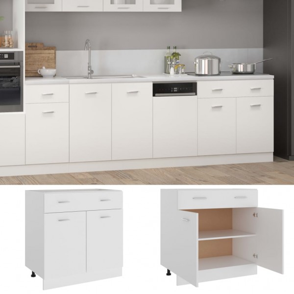 Armario inferior de cocina madera blanco 80x46x81.5 cm