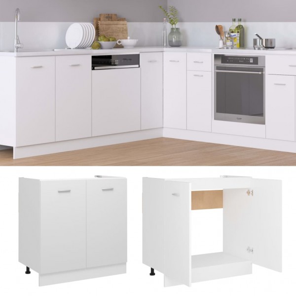 Armario inferior fregadero contrachapada blanco 80x46x81.5 cm