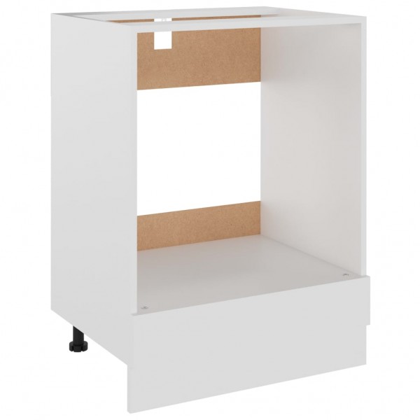 Armario para horno de madera contrachapada blanco 60x46x81.5 cm