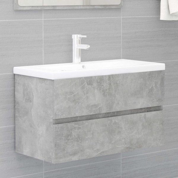 Armario para lavabo aglomerado gris hormigón 80x38.5x45 cm