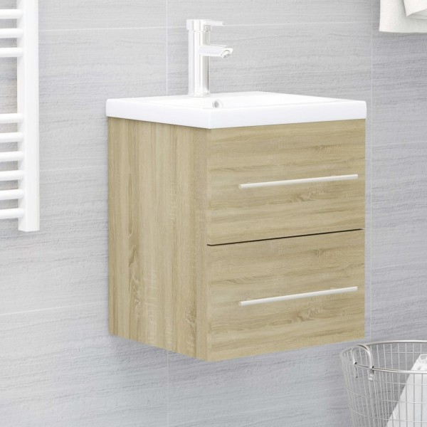 Armario para lavabo contrachapada color roble 41x38.5x48 cm