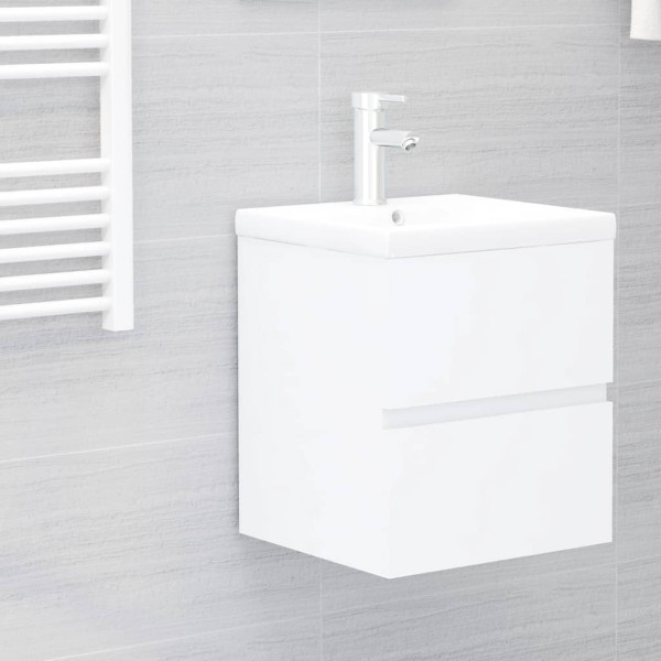 Armario para lavabo madera contrachapada blanco 41x38.5x45 cm