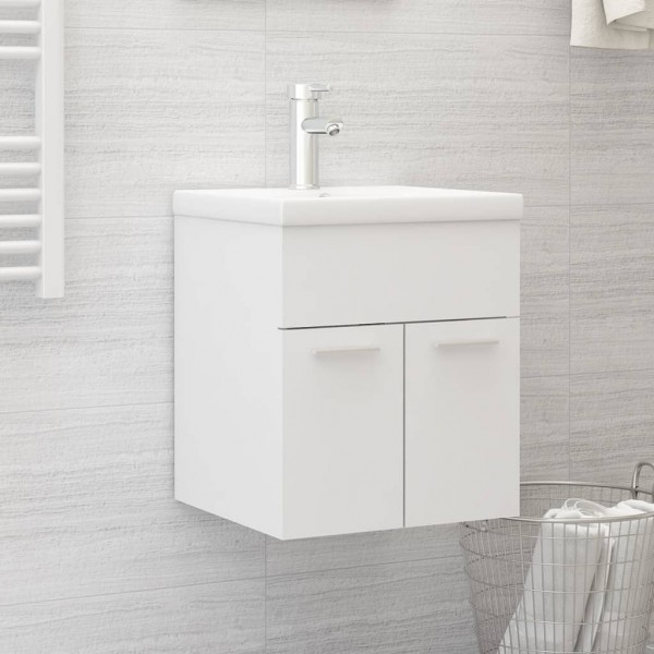Armario para lavabo madera contrachapada blanco 41x38.5x46 cm