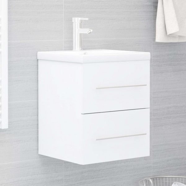 Armario para lavabo madera contrachapada blanco 41x38.5x48 cm