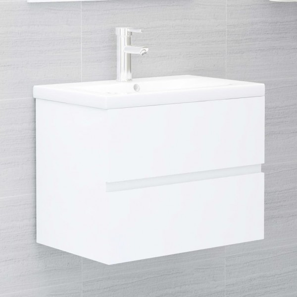Armario para lavabo madera contrachapada blanco 60x38.5x45 cm