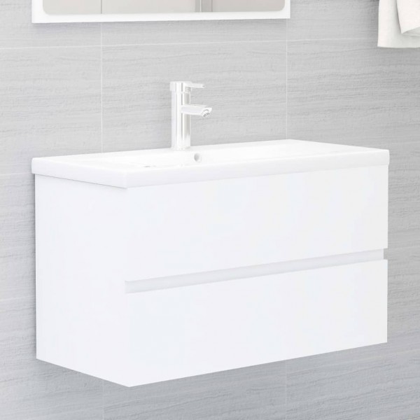 Armario para lavabo madera contrachapada blanco 80x38.5x45 cm