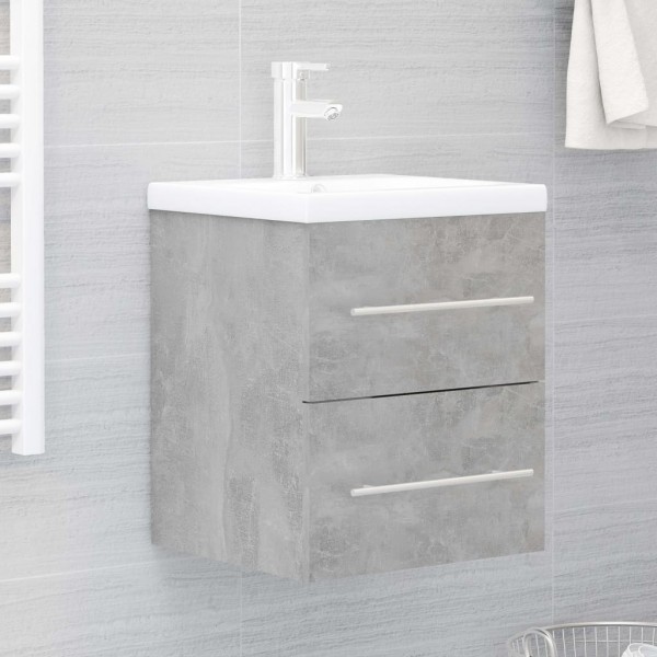 Armario para lavabo madera contrachapada gris 41x38.5x48 cm
