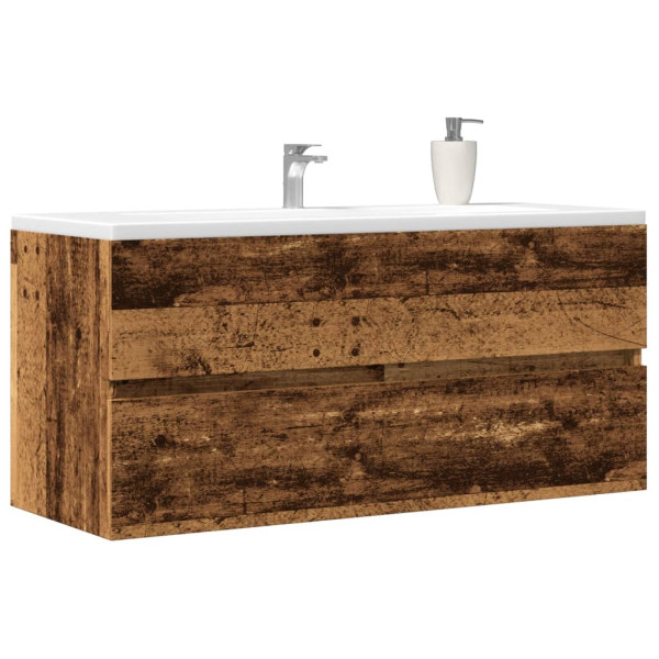 Armario para lavabo madera ingeniería envejecida 100x38.5x45 cm