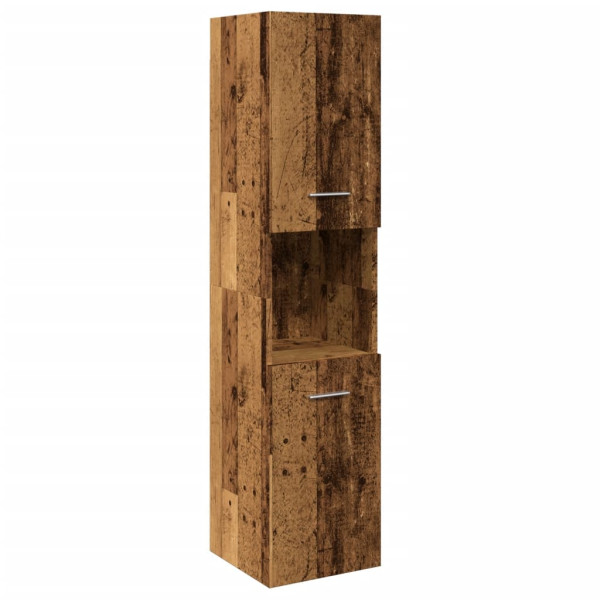 Armario pared baño madera ingeniería envejecida 30x30x130 cm