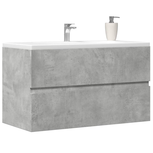 Armario pared baño madera ingeniería gris hormigón 80x38.5x45cm