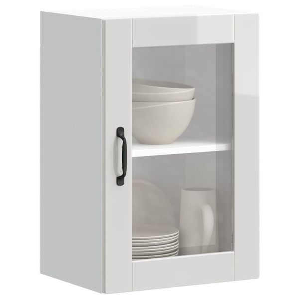 Armario pared para cocina puerta cristal Porto blanco brillante