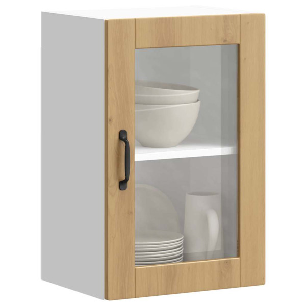 Armario pared para cocina puerta cristal Porto roble artesanal