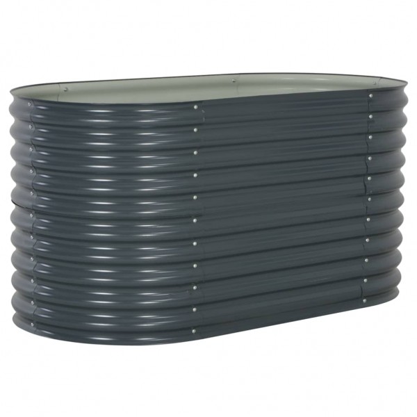 Arriate de acero galvanizado gris 160x80x81 cm