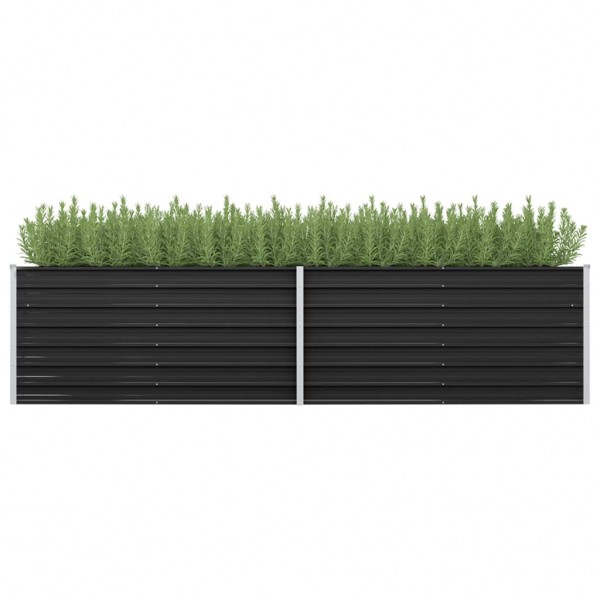 Arriate de acero galvanizado gris antracita 320x80x77 cm