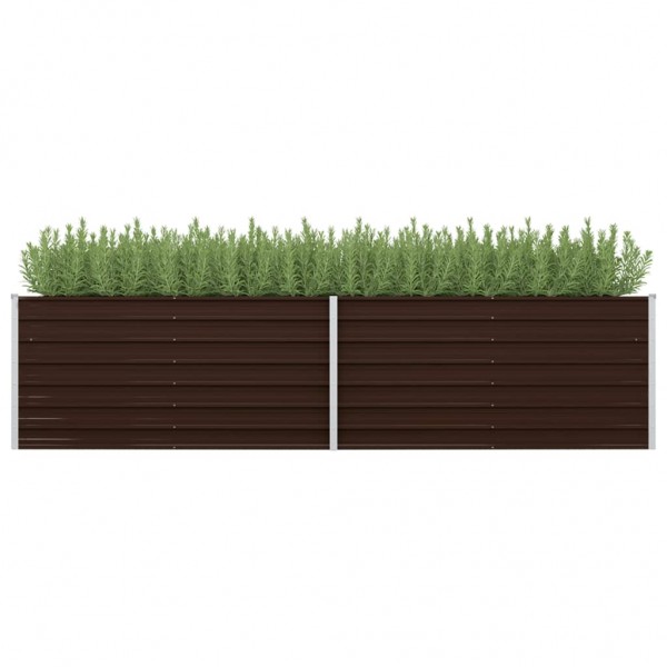 Arriate de acero galvanizado marrón 320x80x77 cm