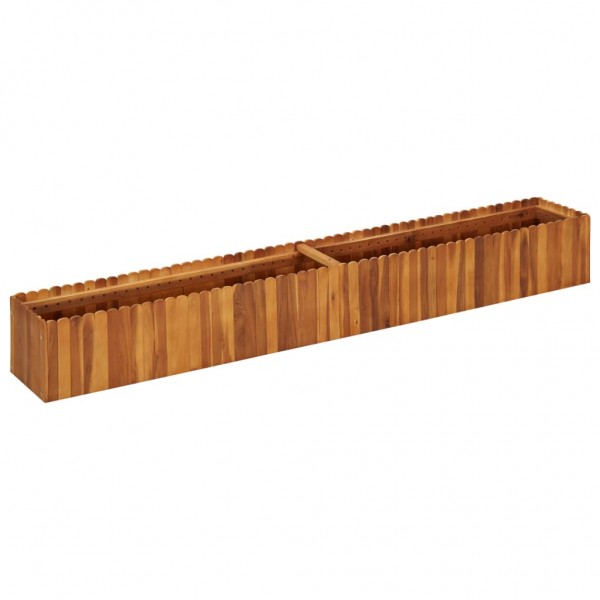 Arriate de madera maciza de acacia 200x30x25 cm