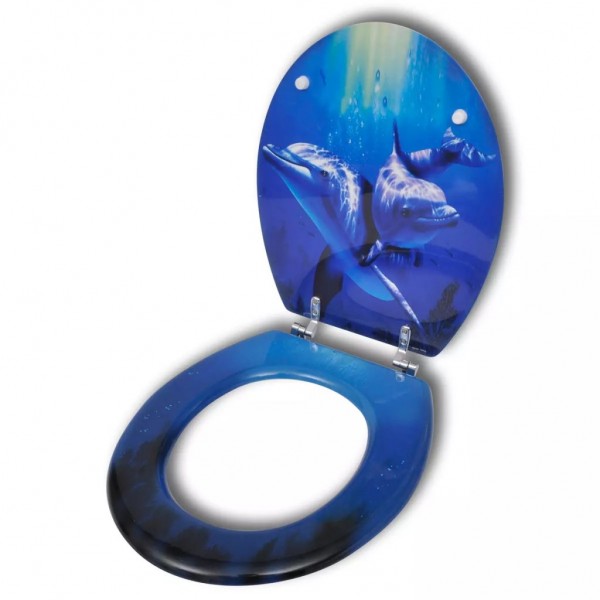 Asiento inodoro WC MDF tapa delfines