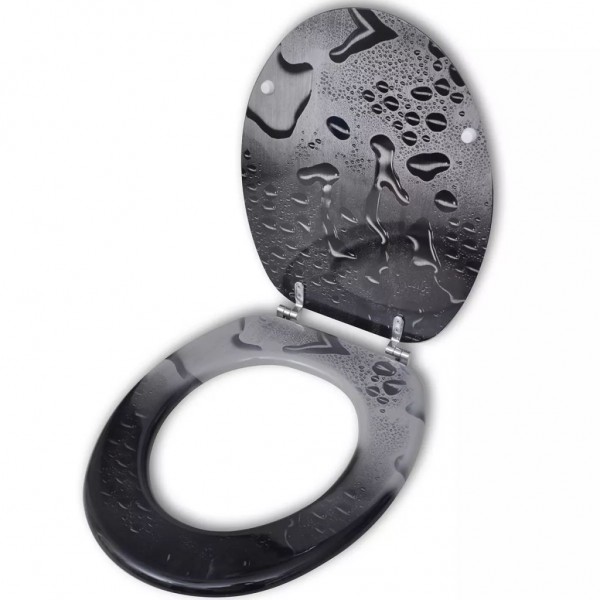 Asiento tapa de WC de madera MDF diseño de gotas de agua