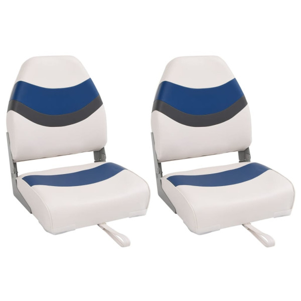 Asientos de barco plegables con respaldo alto 2 uds 44x38x55 cm