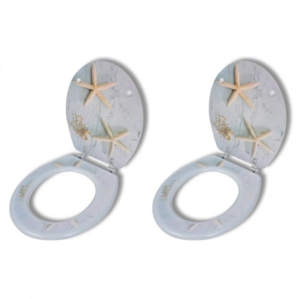 Asientos inodoro tapas 2 uds MDF estrella de mar