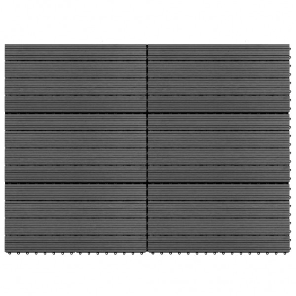 Baldosas 6 unidades WPC gris 1m² 60x30 cm