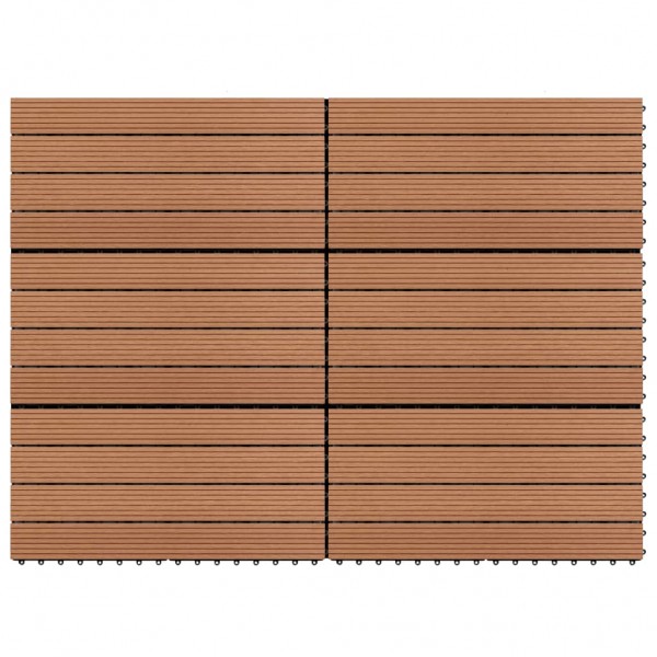 Baldosas 6 unidades WPC marrón 1m² 60x30 cm