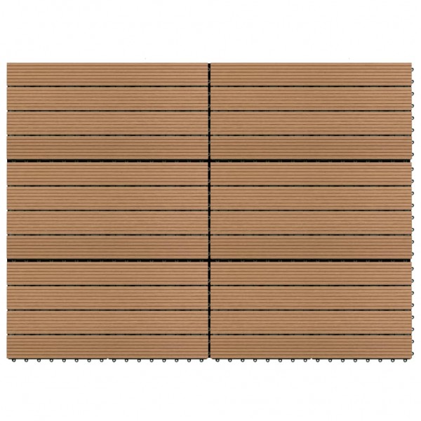 Baldosas de porche 6 uds WPC marrón 60x30 cm 1.08 m²