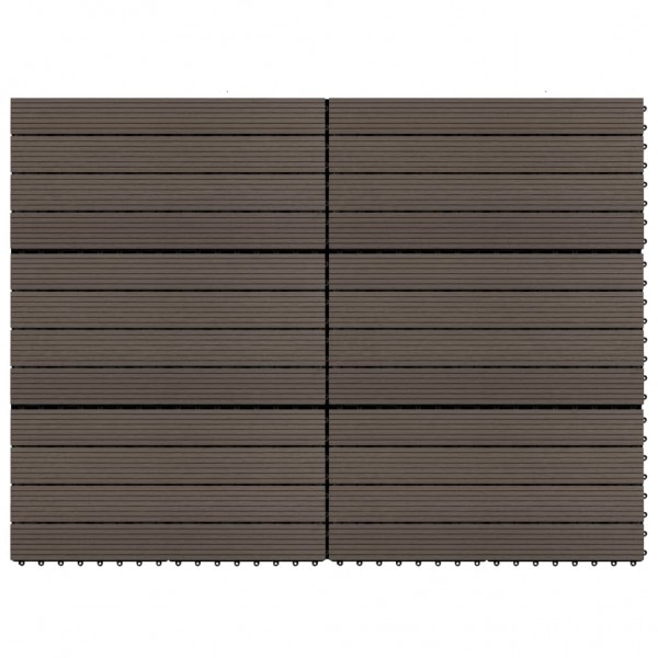 Baldosas de porche 6 uds WPC marrón oscuro 60x30 cm 1.08 m²