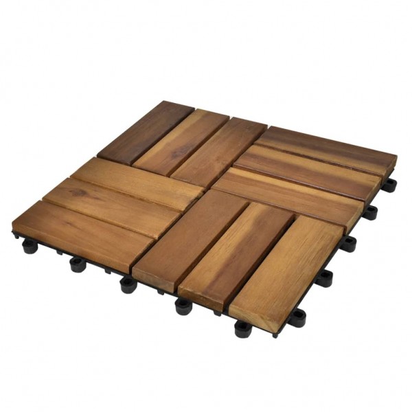 Baldosas de porche de acacia 10 piezas 30x30 cm