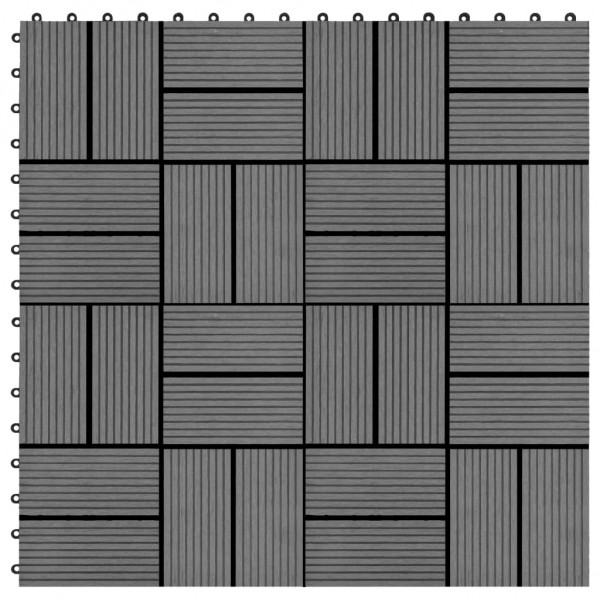 Baldosas de porche de WPC 30x30 cm 1 m² gris 11 unidades