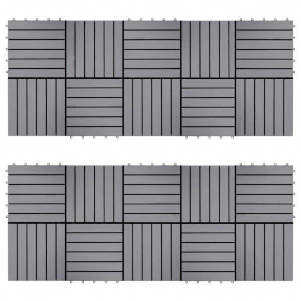 Baldosas de terraza 20 uds madera maciza acacia gris 30x30 cm